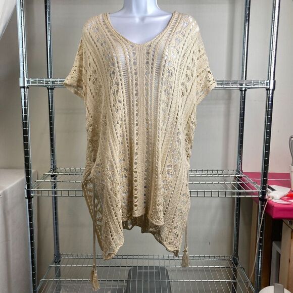 Women’s Crochet Knit Tunic Dress Size S Macrame Resort Vacation Coquette Boho - Picture 3 of 11
